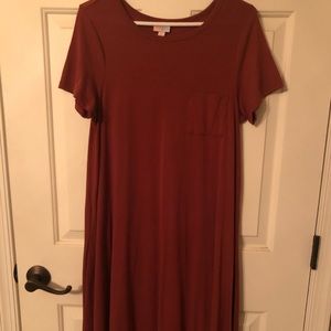 Lularoe Carly in deep orange rust